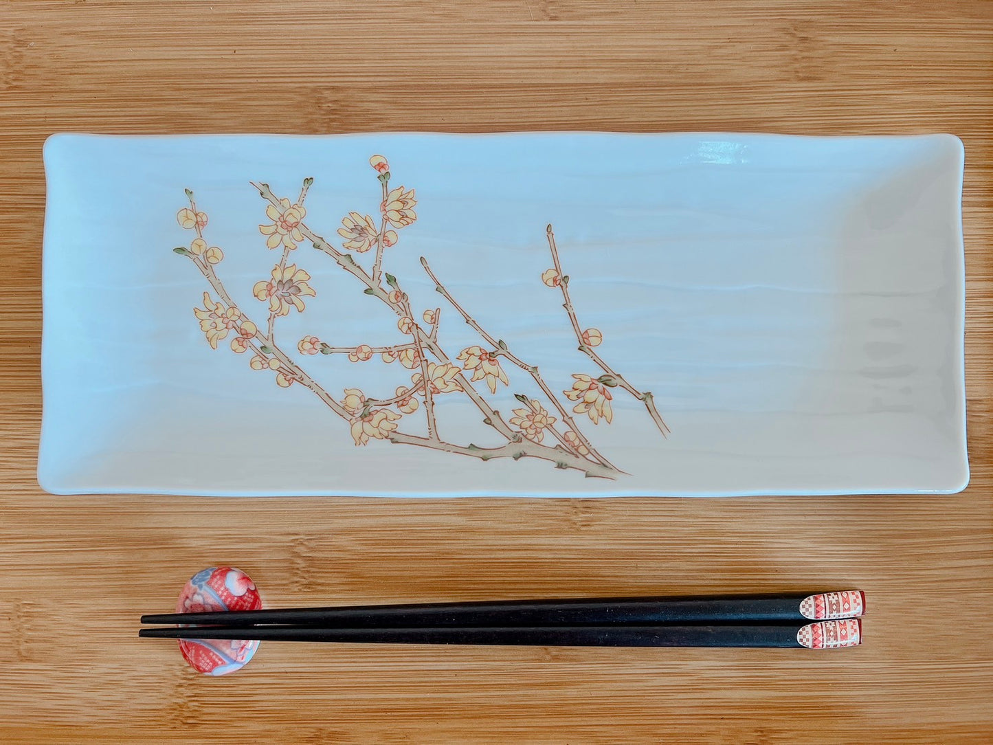 九谷燒 |花朵圖案長盤