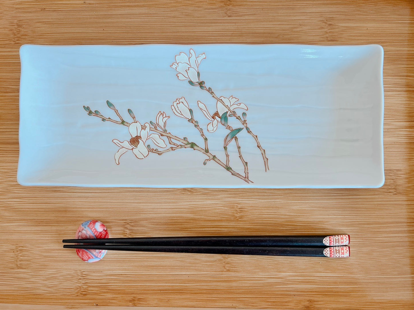 九谷燒 |花朵圖案長盤