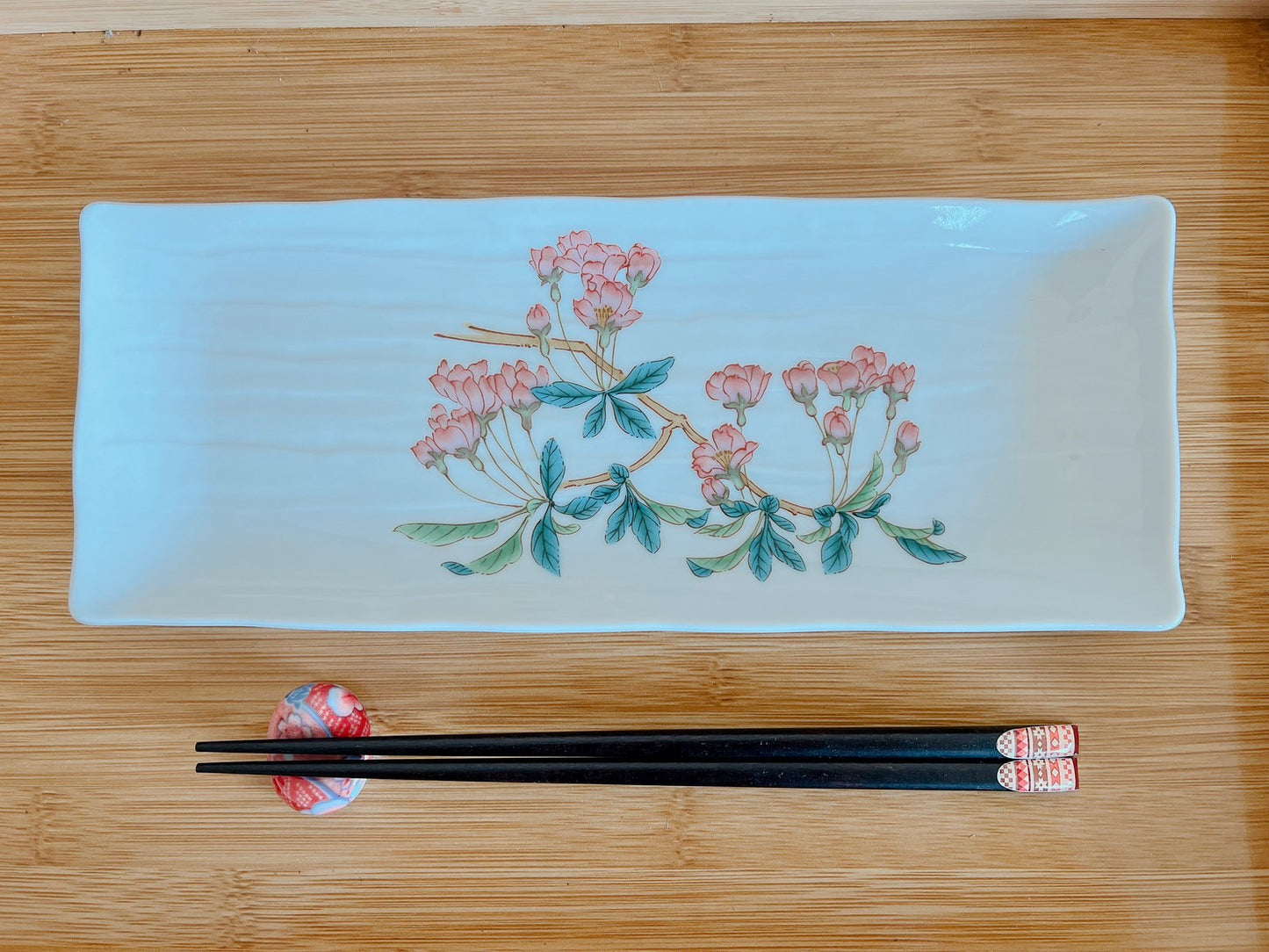 九谷燒 |花朵圖案長盤