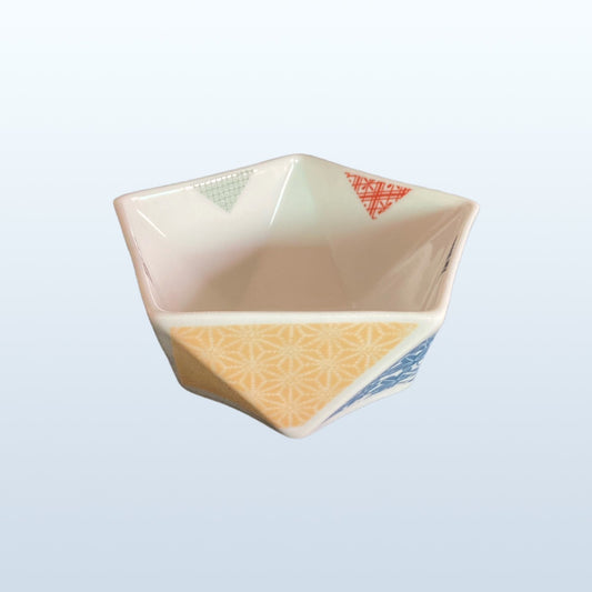 九谷燒 ｜五角型五色小碗5入組